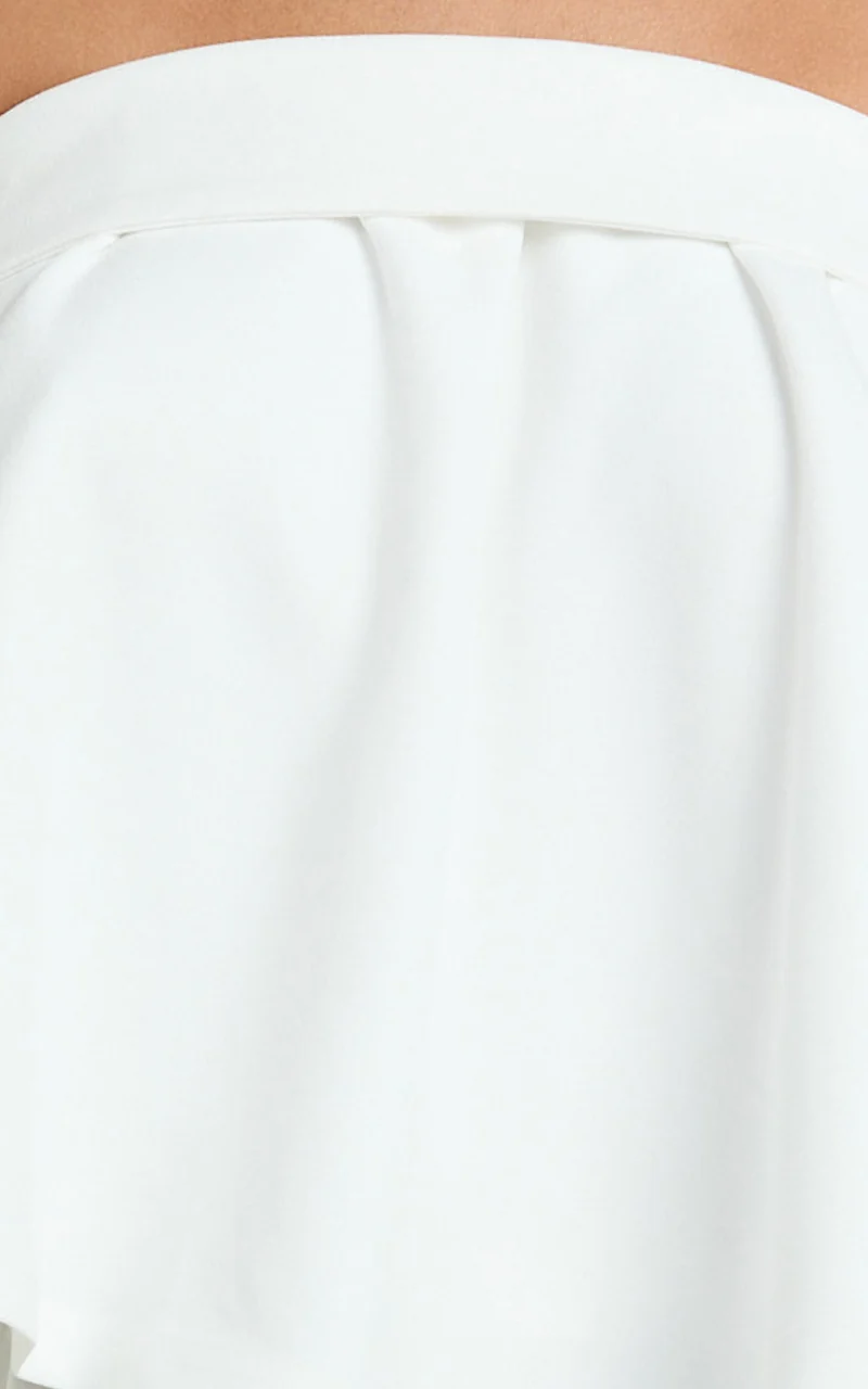 Imara Top - Strapless Peplum Top in Off White
