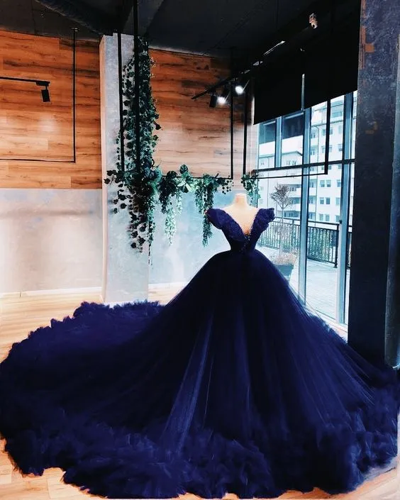Robe de bal bleu marine