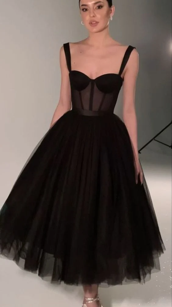Superbe robe de bal noire pour adolescentes, occasion spéciale