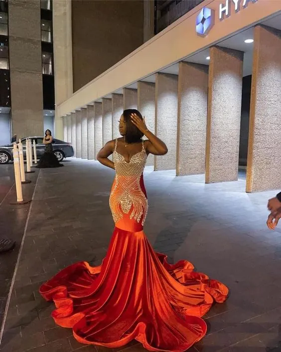 Robe de soirée princesse élégante, robe de bal orange