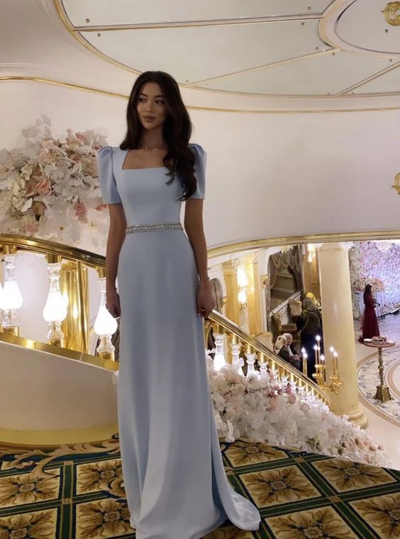 Belles robes de bal bleues pour femmes, robes de soirée formelles