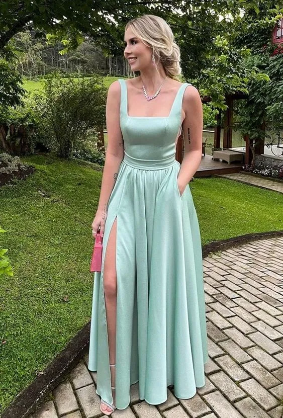 Robe de soirée en satin pour femme