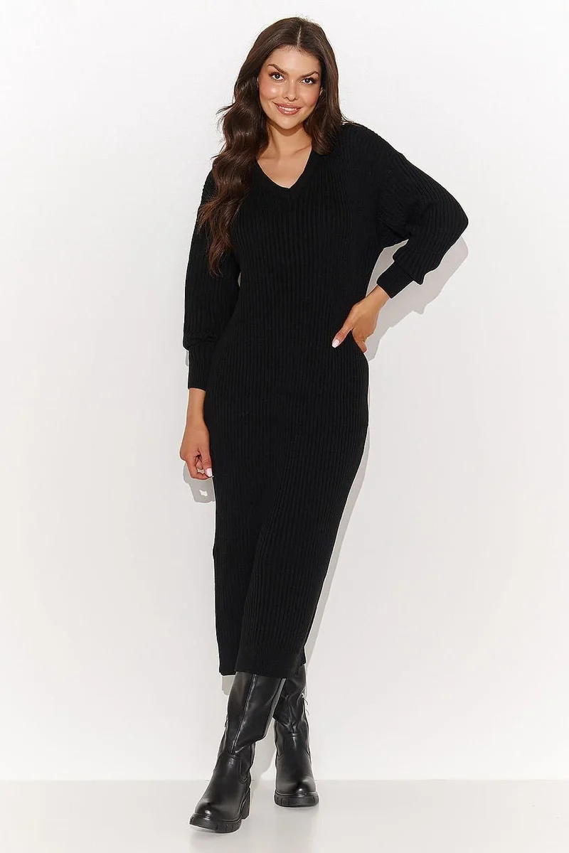 Robe pull noir longue