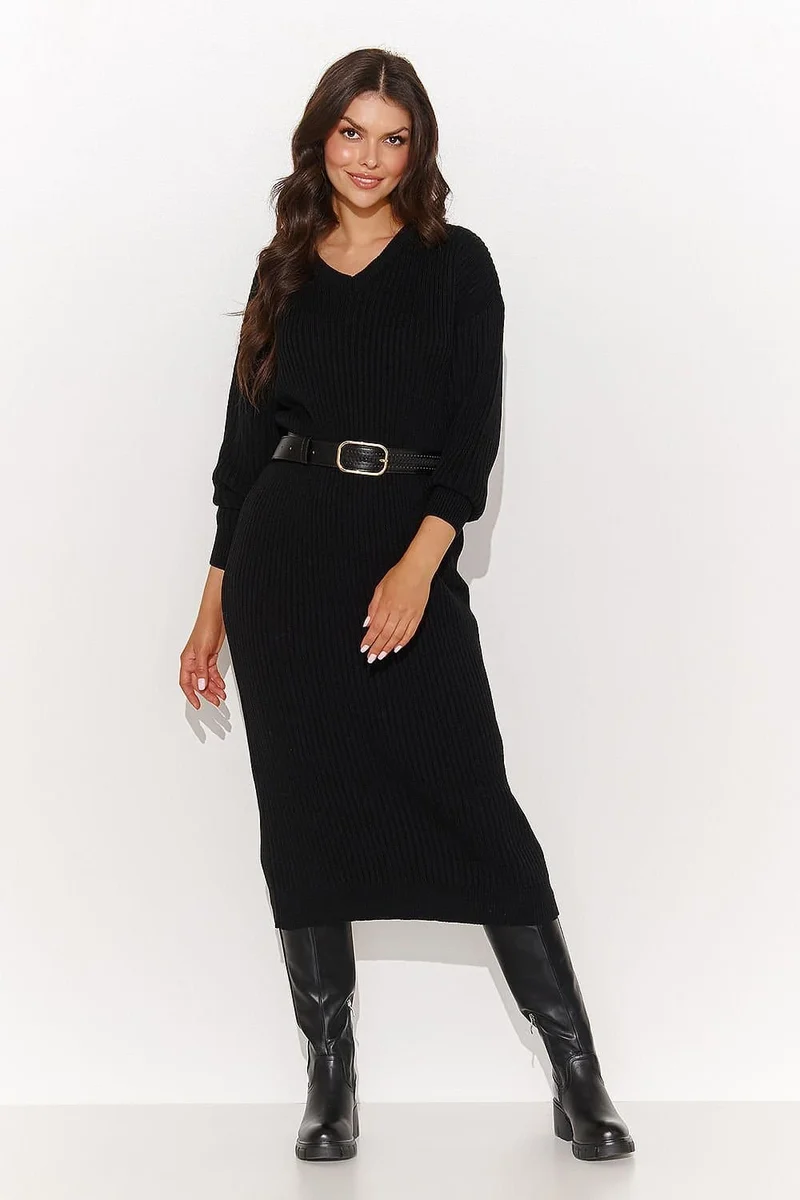 Robe pull noir longue