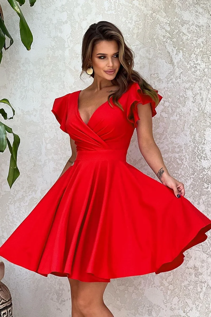 Robe rouge soirée courte