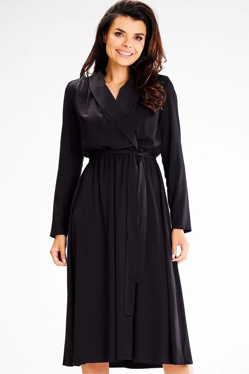 Robe de jour noire manche longue