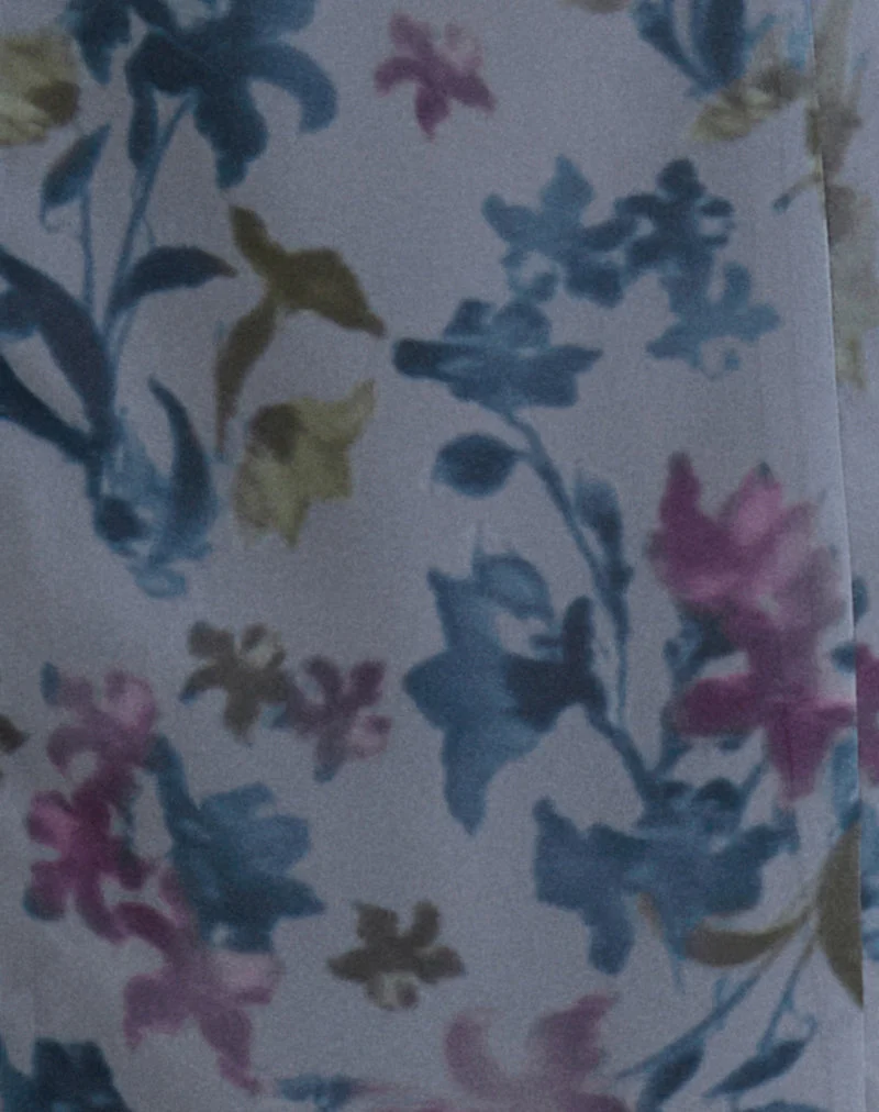 Robe midi Olydia en mousseline bleu lilas