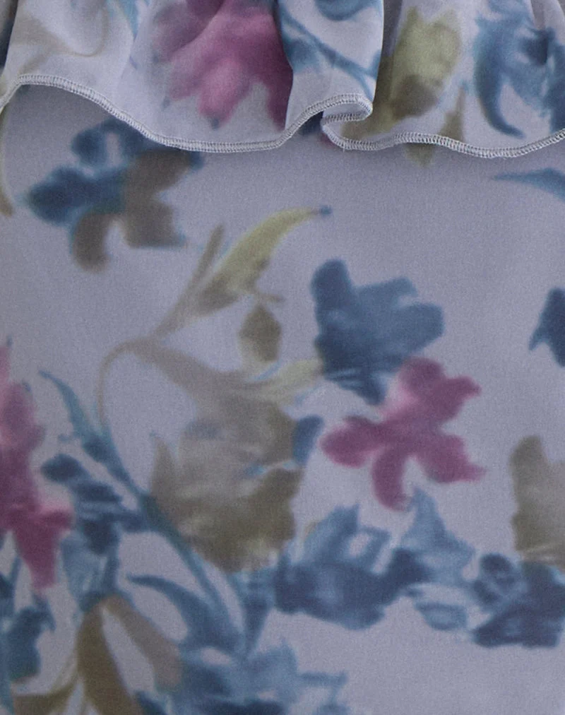 Haut Maitra Cami en mousseline bleu lily ombré