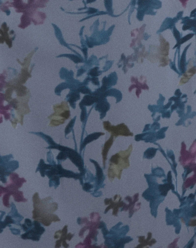 Jupe longue Lurina en mousseline bleu lilas
