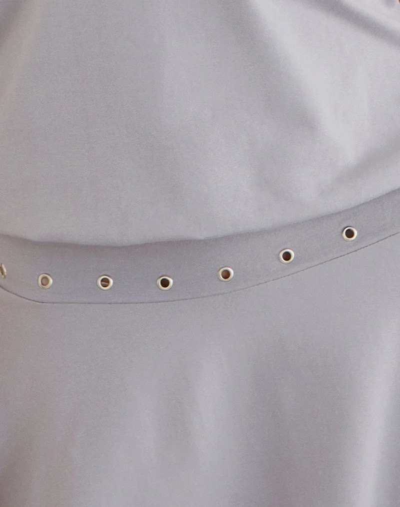 Mini-robe Kureha à œillets en jersey de rayonne gris lilas