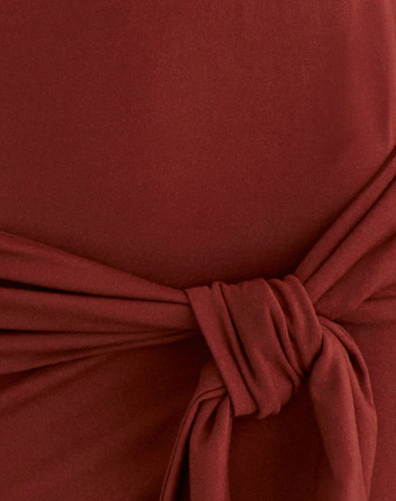 Mini-robe Genya en jersey couleur brique cuite