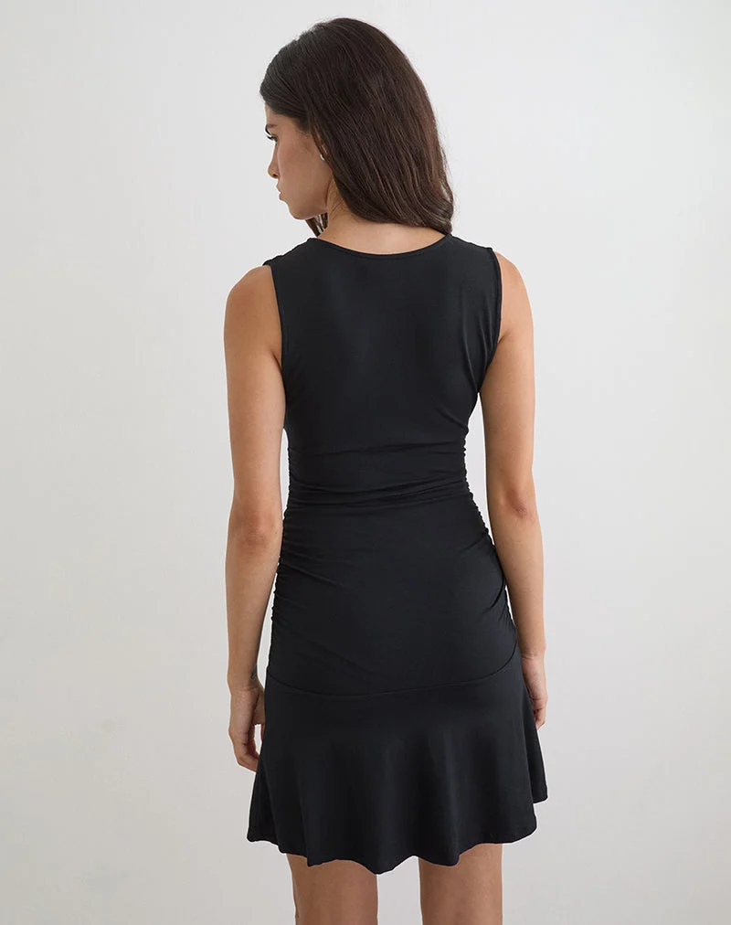 Mini-robe Luscian Plunge en noir