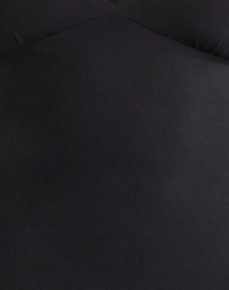 Robe longue plongeante Sanyu en cupro noir