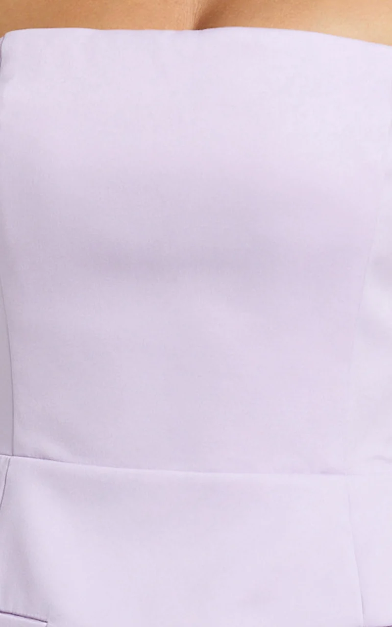 Benson Playsuit - Strapless Fit and Flare Playsuit in Lilac