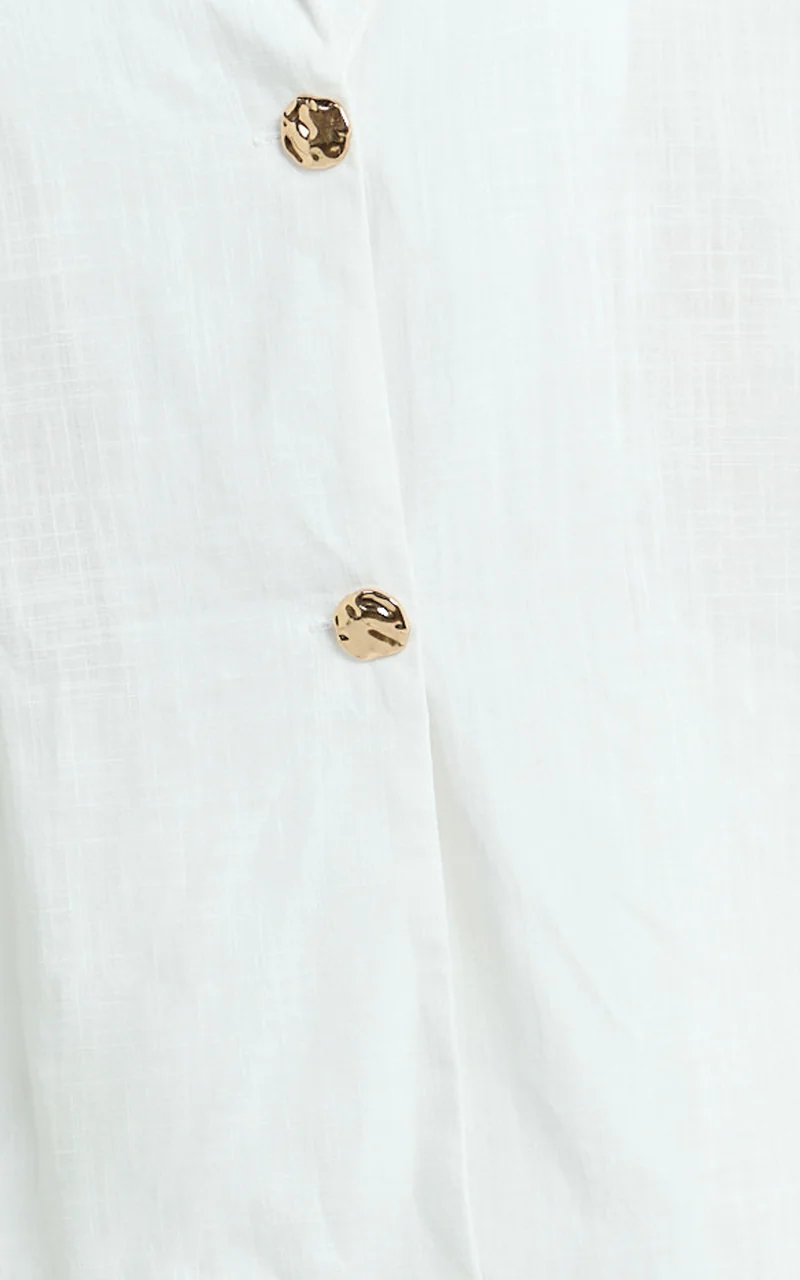 Iris Two Piece Set - Relaxed Shirt and Short Set in White