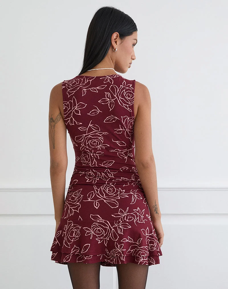 Mini-robe Lanai en rose marron foncé