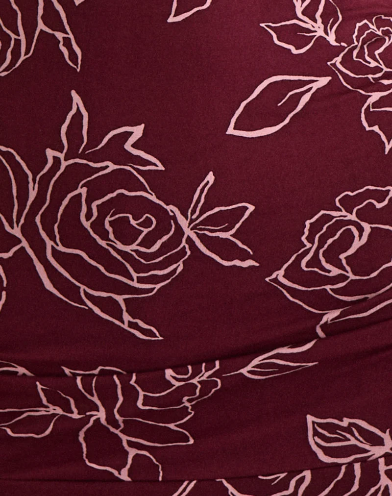 Mini-robe Lanai en rose marron foncé
