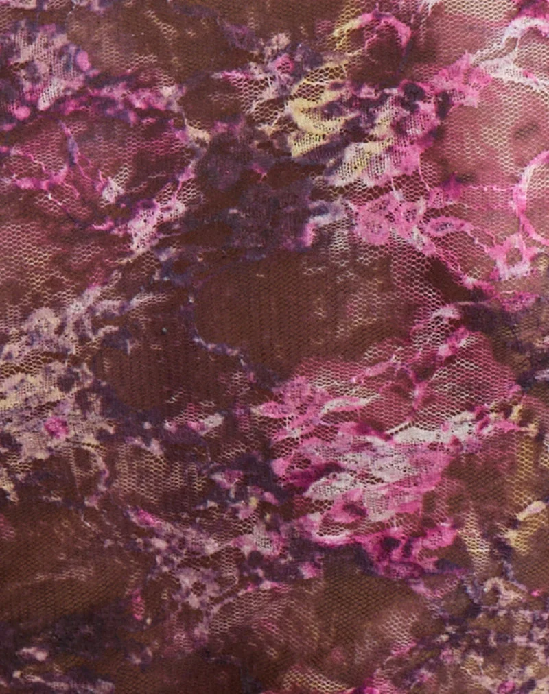 Top Copriva rose abstrait et prune