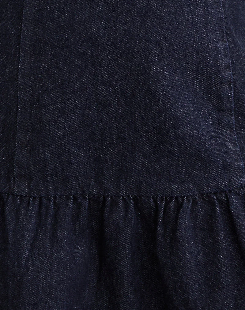 Mini-robe Manama en chambray indigo