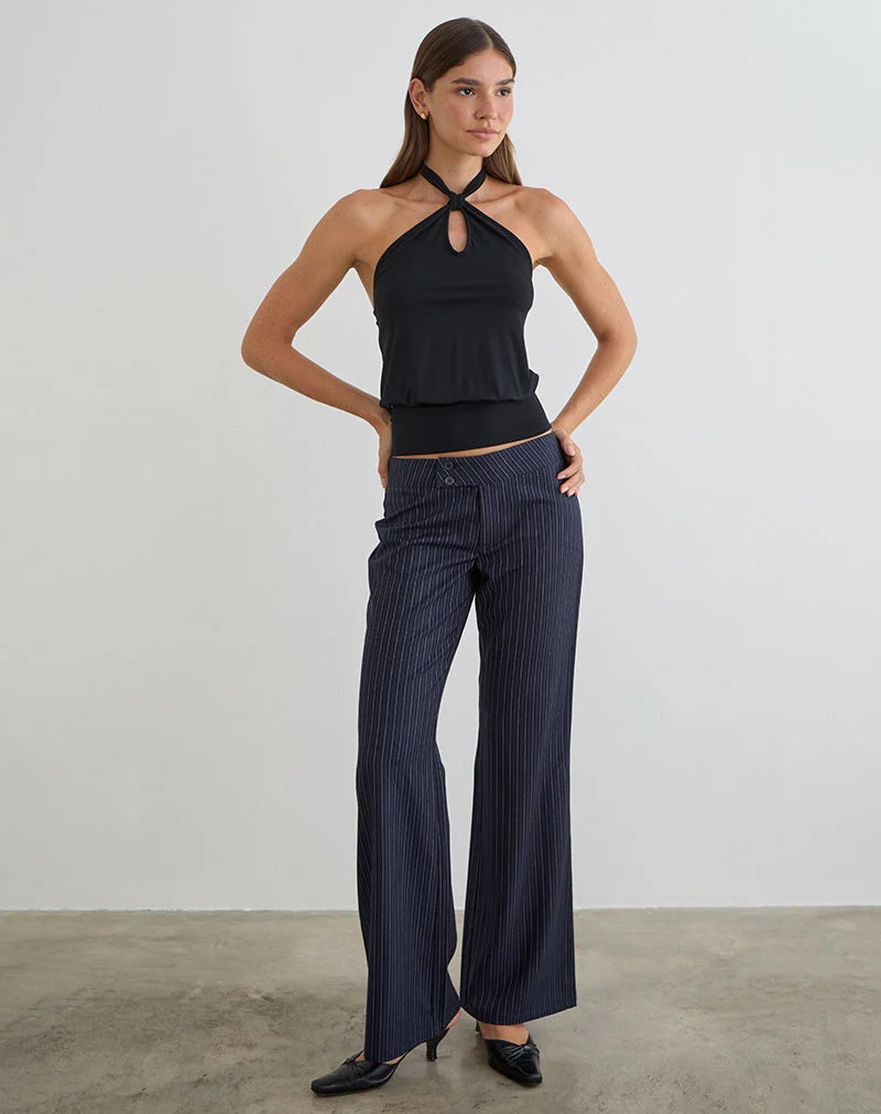 Pantalon Falita à rayures bleu marine