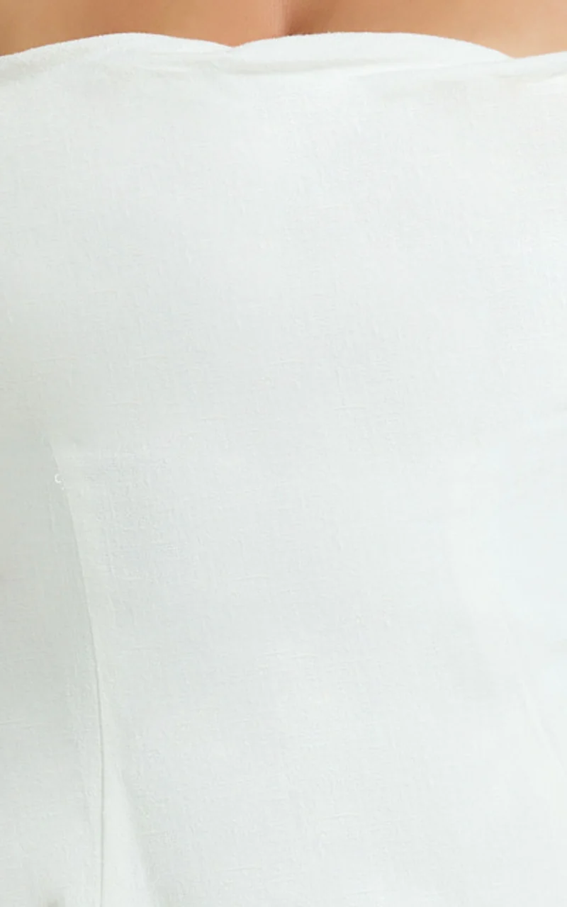 Aria Top - Halter Neck Smocked Back Top in White