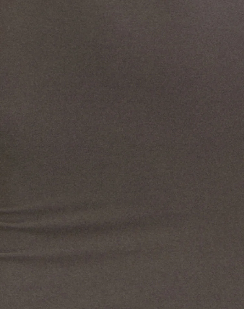 Robe longue Zarya en cupro gris kaki