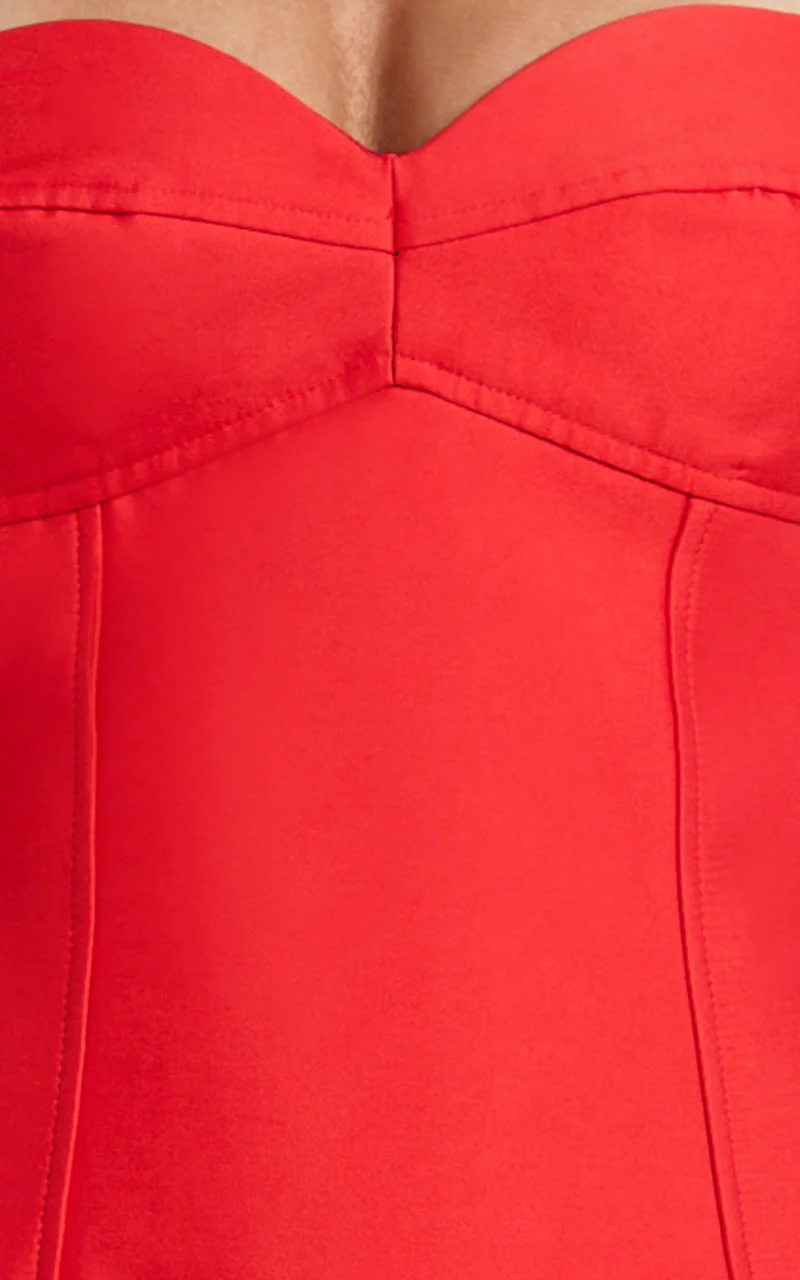 Lucie Maxi Dress - Sweetheart Neck Column Dress in Red