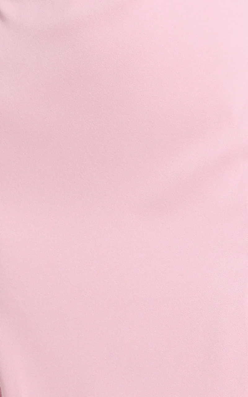 Veronnie Midi Dress - Tucked High Neck Sleeveless Fitted Leg Split Skirt Dress in Pink