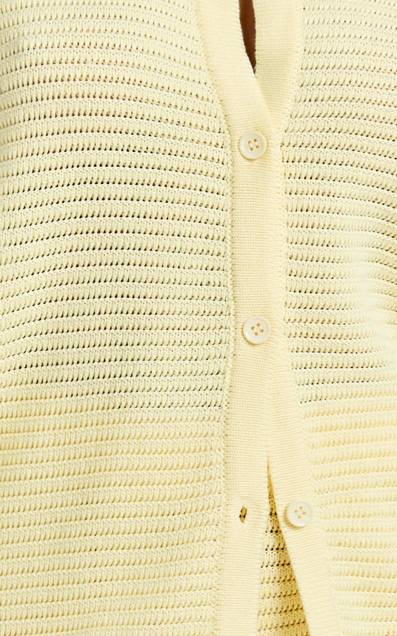 Vivi Two Piece Top and Shorts Set - Crochet Shirt and Shorts Set in Lemon