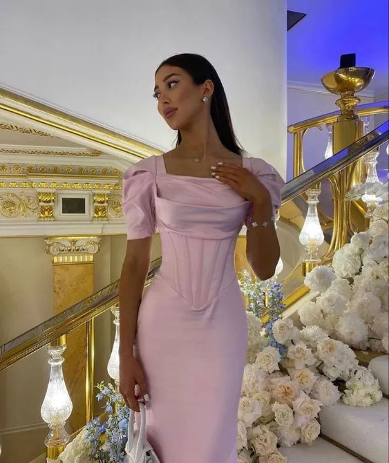 Robes de bal roses pour femmes, robes de soirée formelles en satin