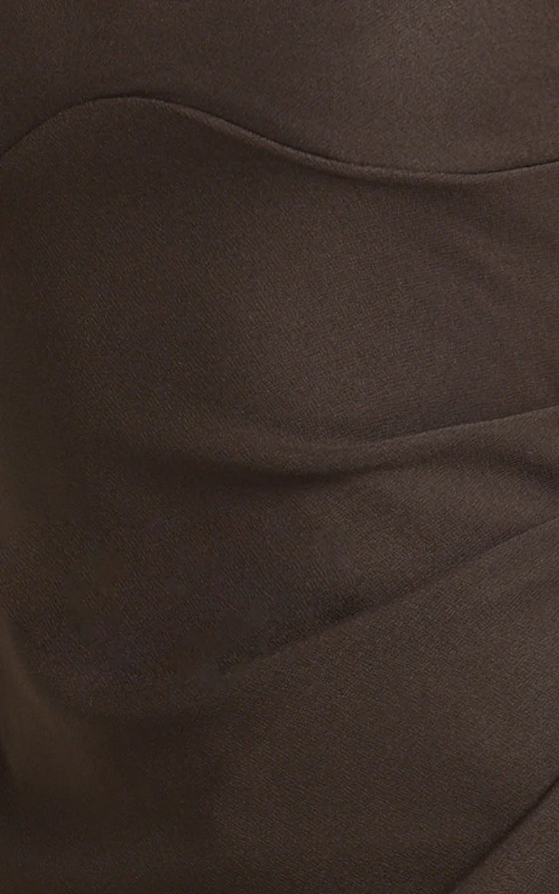 Thelma Maxi Dress - Square Neck Bodycon Dress in Chocolate