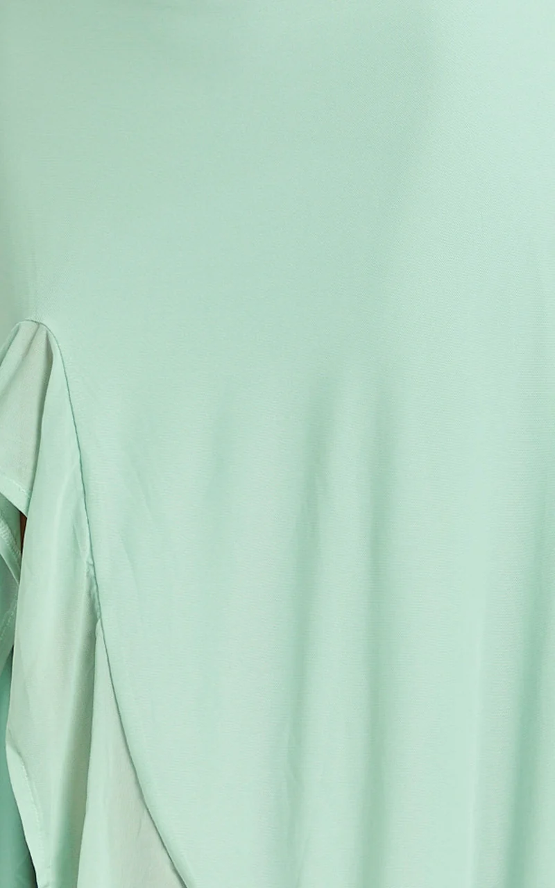 Judee Midi Dress - One Shoulder High Side Split Dress in Sage