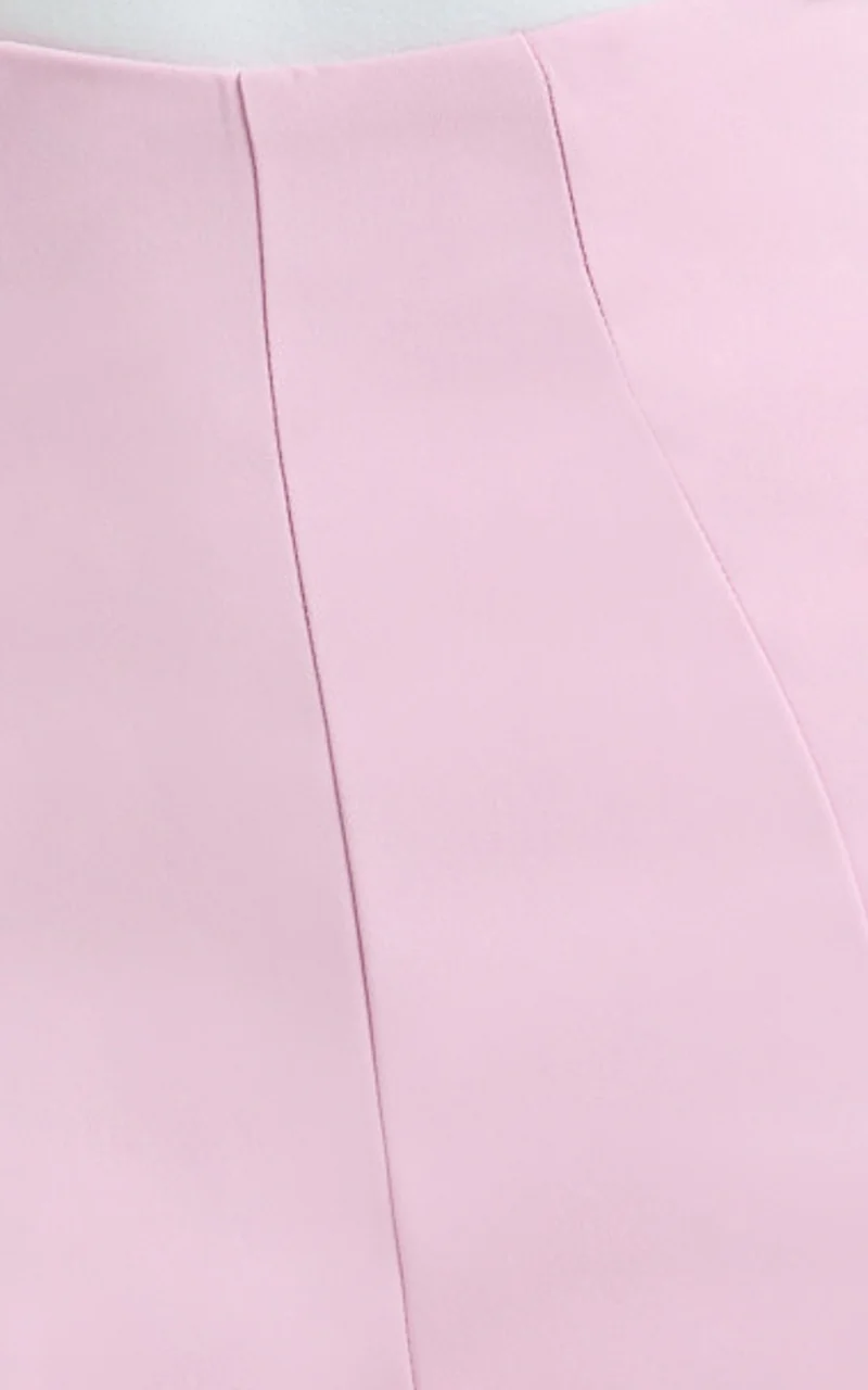 Seville Pants - High Waisted Slim Fit Bootleg Tailored Pants in Pink