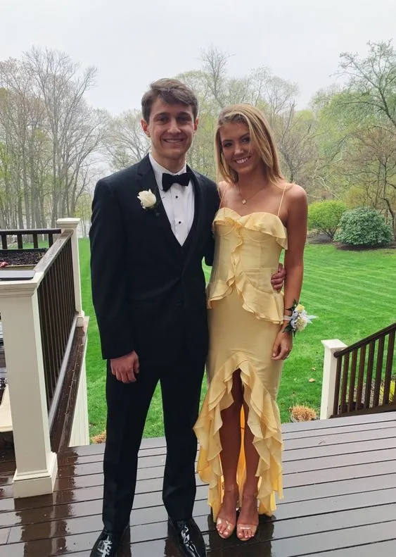 Belles robes de bal jaunes pour femmes, robes de soirée