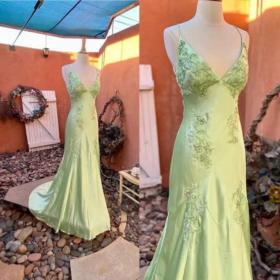 Robes de soirée longues vertes, robes de bal, robes de soirée formelles