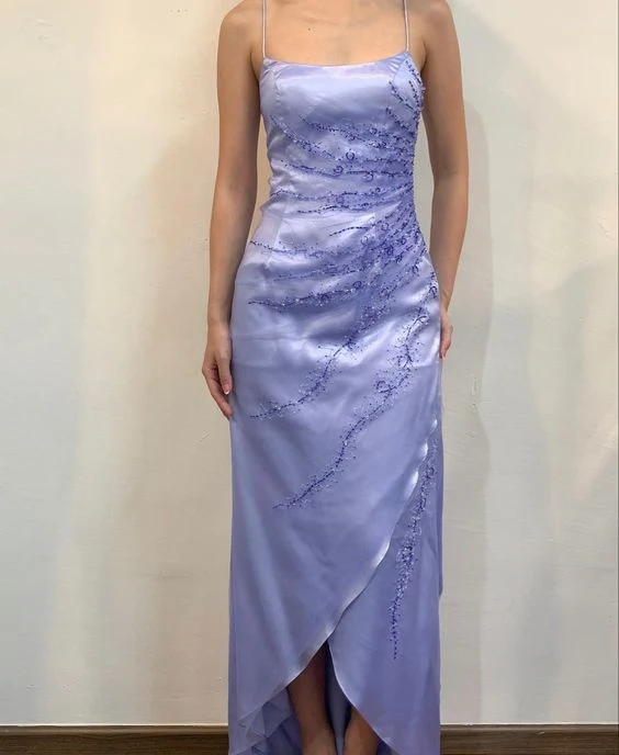Robe de soirée lilas pour bal de fin d'année, événements formels et mariages