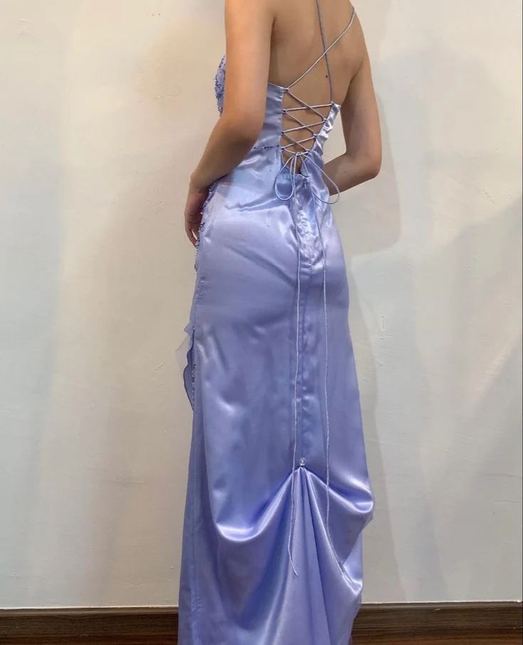 Robe de soirée lilas pour bal de fin d'année, événements formels et mariages
