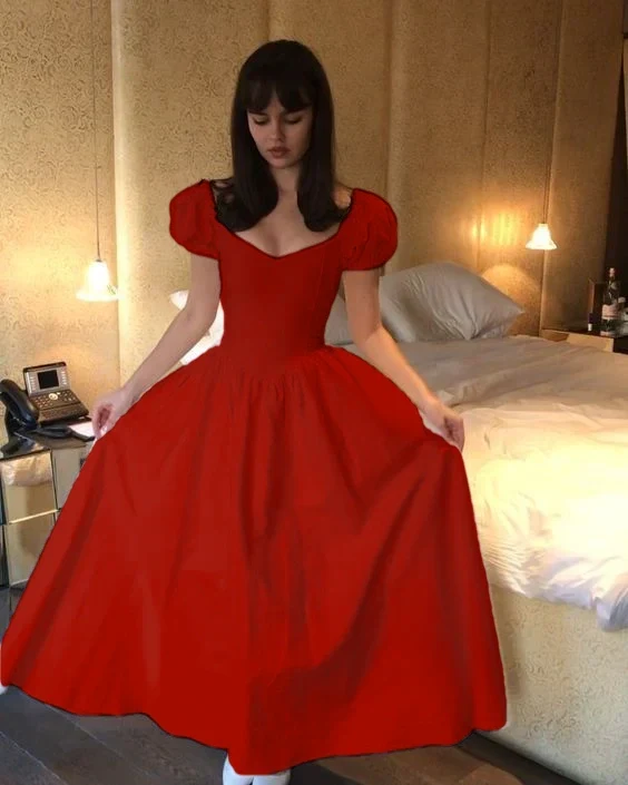 Robe de bal blanche élégante coupe trapèze pour femmes, idéale pour les soirées dansantes