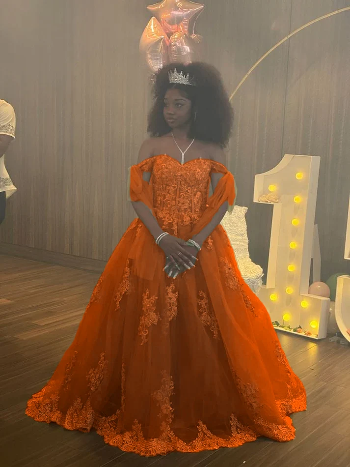 Robes de Quinceanera Sweet 16 avec fleurs 3D et épaules dénudées