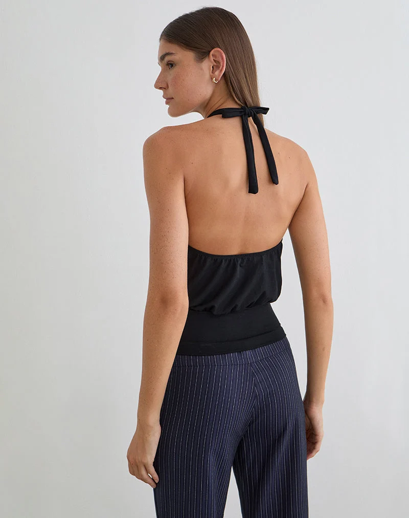 Haut dos nu Giunea Knot en noir
