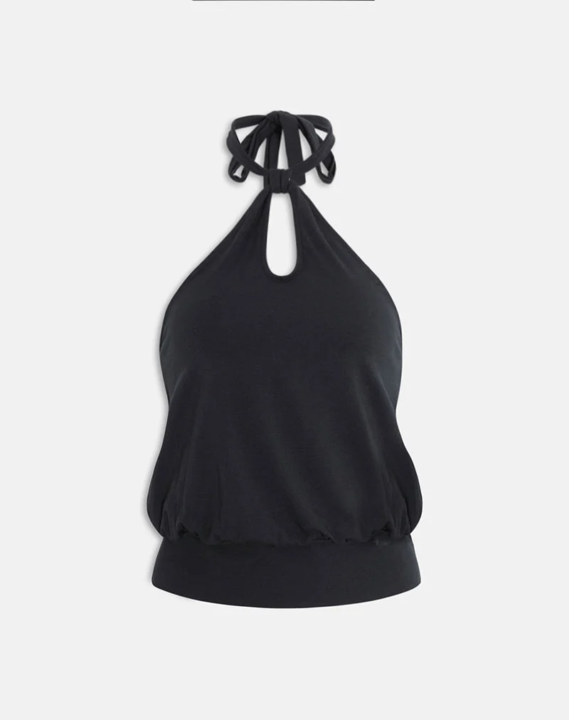 Haut dos nu Giunea Knot en noir