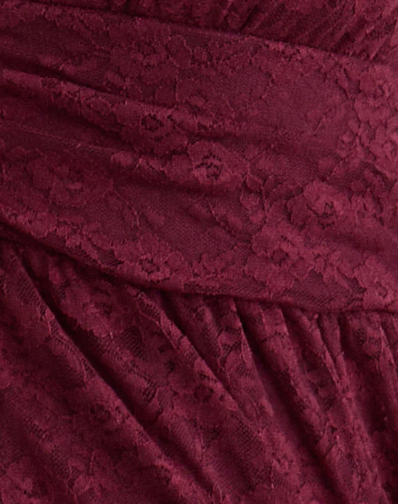 Haut papillon Milna en dentelle marron