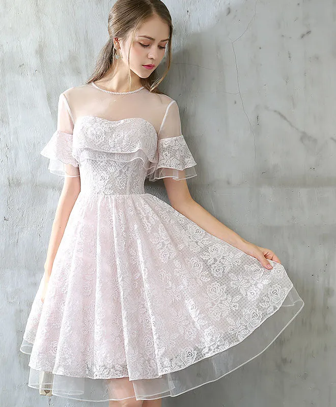 Robe de soirée courte élégante et mignonne en tulle et dentelle