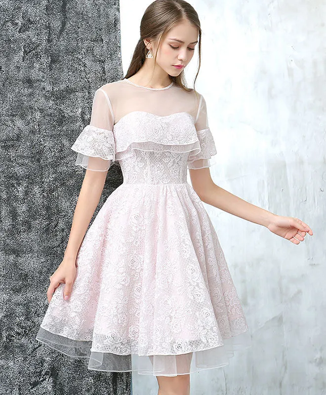 Robe de soirée courte élégante et mignonne en tulle et dentelle