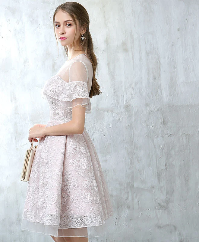 Robe de soirée courte élégante et mignonne en tulle et dentelle