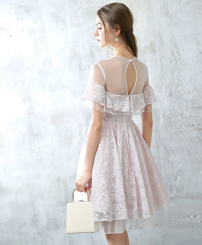 Robe de soirée courte élégante et mignonne en tulle et dentelle