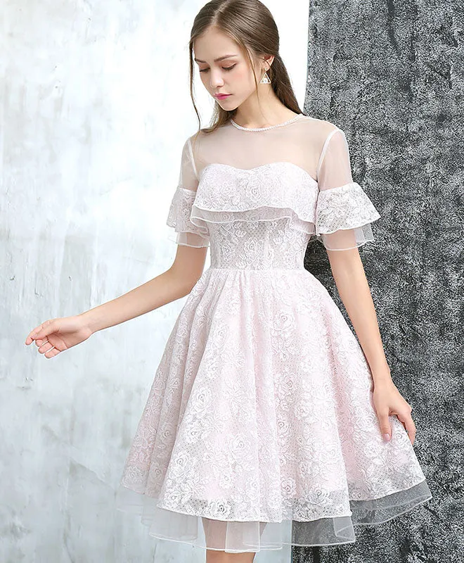 Robe de soirée courte élégante et mignonne en tulle et dentelle