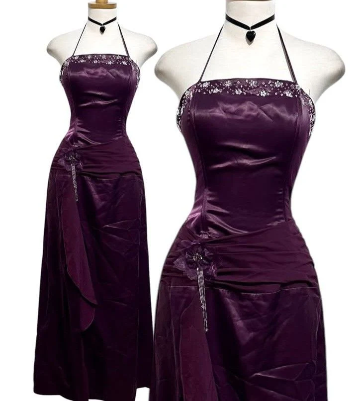 Robe de soirée longue élégante à col licou