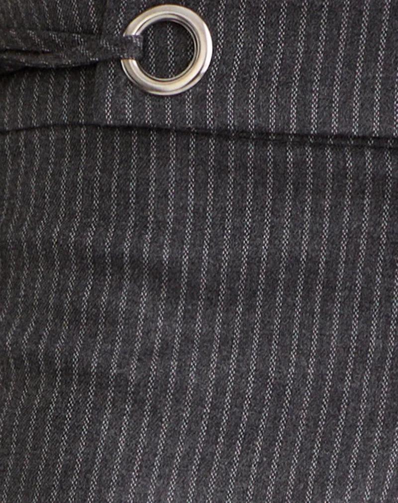 Pantalon Tova Tie Tailoring à fines rayures grises
