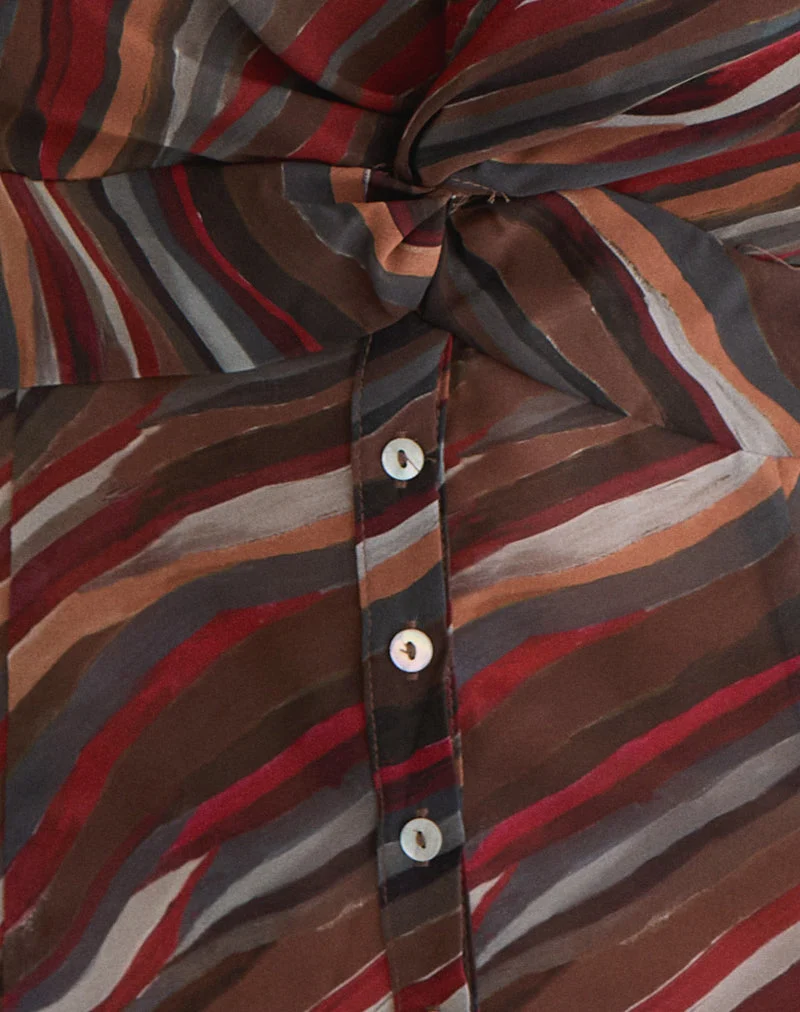 Chemise Karisma en mousseline à rayures ombrées style années 70